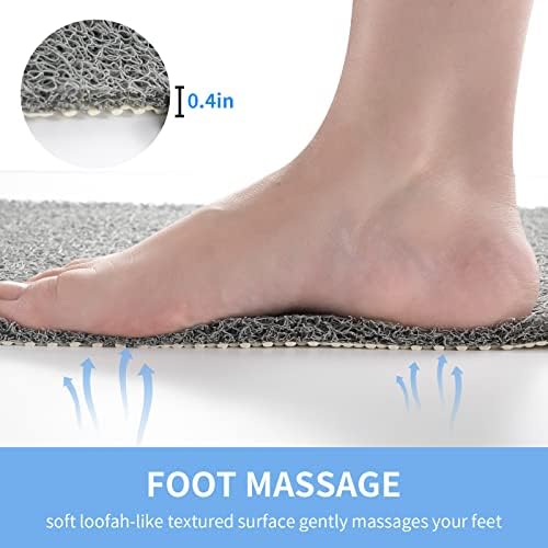Hargiis Non Slip Bathtub Mat, Anti Slip Shower Mat, Fast Drying Bath Tub Mats, Foot Scrubber Mat, Anti Slip Mat for Tub, Floor, Bathroom, Home, Kitchen, Hotel (Grey 24"x16") (Pack of 2) - Image 5