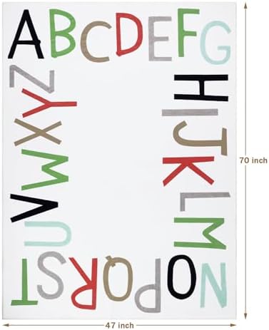 Topotdor ABC Area Rug,47x70 Inch Soft Floor Carpet,Multi Color - Image 2