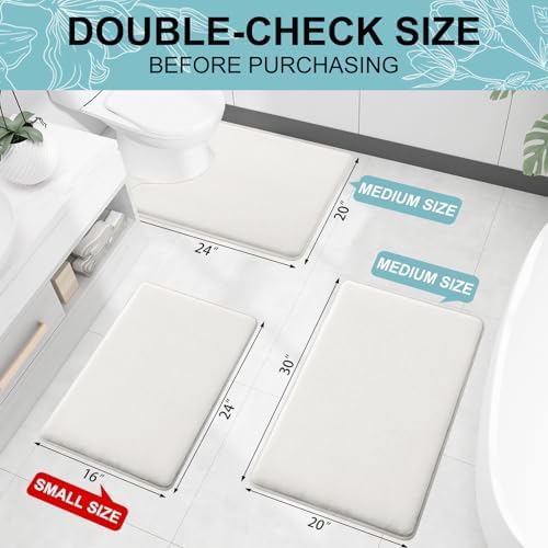Smiry Memory Foam Bath Mat 30x20, Extra Soft and Absorbent Bathroom Rugs - Image 3