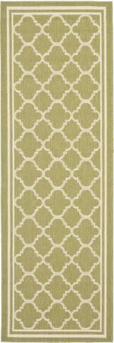 SAFAVIEH Courtyard Collection 2'3" x 8' Green/Beige CY6918 Trellis Indoor/ Outdoor Waterproof Easy Cleaning Patio Backyard Runner Rug - Image 2