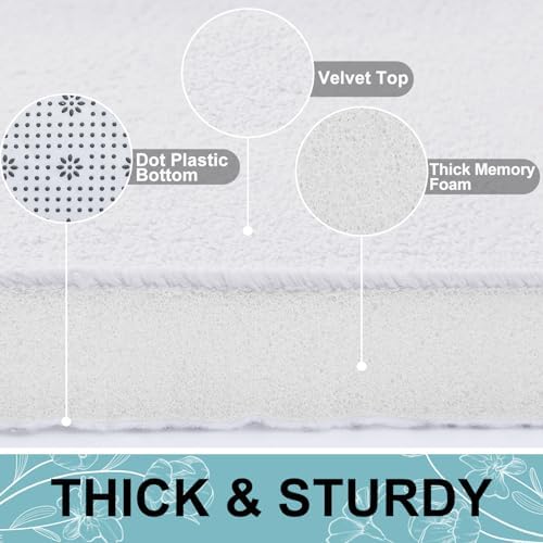 Smiry Memory Foam Toilet Rugs 20x20, Extra Soft Absorbent Bathroom Rugs - Image 2