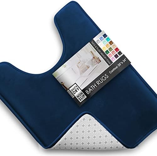 Clara Clark Bathroom Rugs, Velvet Memory Foam Bath Mat, Non-Slip, Machine Washable Bath Rugs - Dries Quickly, Ultra Soft Plush Bath Mats for Bathroom, 20 x 24, Royal Blue by ClaraClark