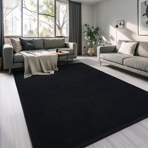 AROGAN 5x7 Area Rugs for Living Room Non Slip Dorm Bedroom Rug, Black - Image 7