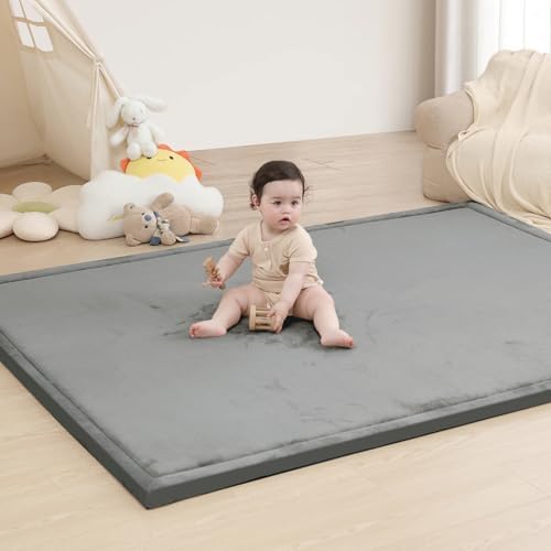 Huloo Sleep Ultra Soft Baby Play Mat for Floor,71×59 Playpen Mat(Dark Grey) by HulooSleep