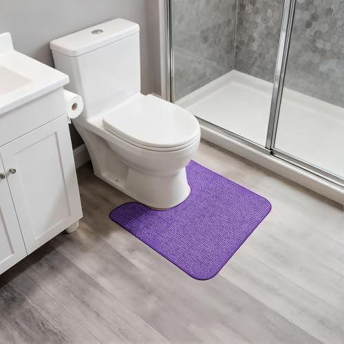 Bosap Toilet Rugs U Shaped Bathroom Rug,Machine Washable Non Slip Quick Dry Super Absorbent Ultra Thin Toilet Mats for Bathroom Toilet.Purple,1'8"x2'(20x24inch) - Image 6