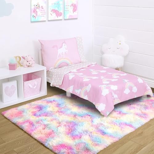 8x10 Extra Large Rainbow Fluffy Soft Area Rug Non-Slip for Kids Bedroom - Image 5
