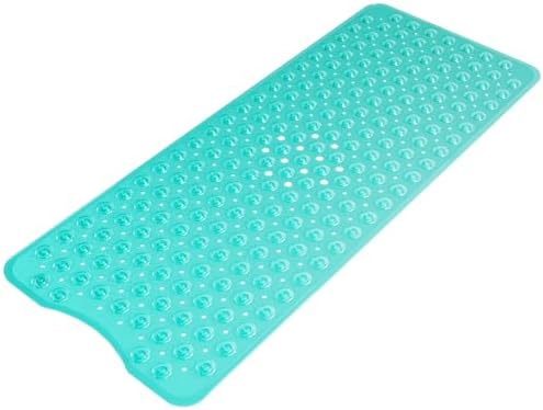 AmazerBath Shower Mat Non Slip 40 x 16 Inches, Shower Stall Mats with Suction Cups and Drain Holes, Non Slip Bath Mat for Tub for Elderly & Kids, Clear Green by AmazerBath