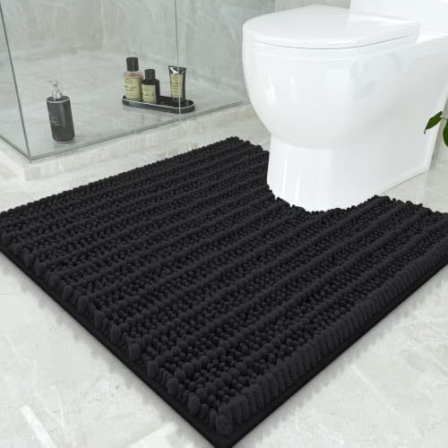 Smiry Bathroom Toilet Rugs U Shaped 24x24, Chenille Bath mats for Toilet by Smiry