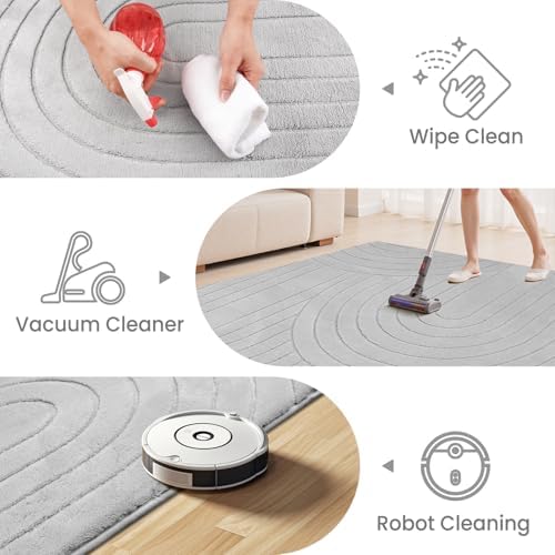 Sour Lemon Area Rugs 9x12 Living Room Bedroom, Large Carpet Grey Rug - Image 3