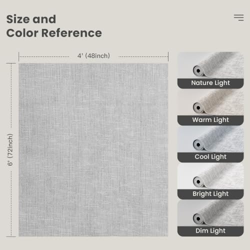 Valenrug 4x6 Area Rug Non Slip, High-Low Pile Washable Rug for Bedroom Grey - Image 2