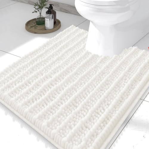 Smiry Bathroom Toilet Rugs U Shaped 24X20, Chenille Bath mats for Toilet by Smiry