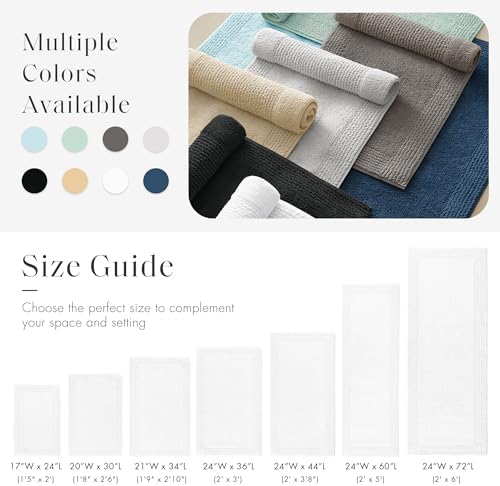 Madison Park Splendor Reversible 100% Cotton Bath Runner, 24 x 60, White - Image 5