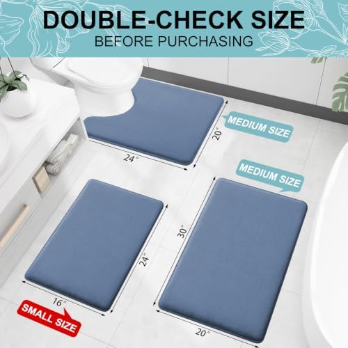 Smiry Memory Foam Bath Mat 36x24, Extra Soft and Absorbent Bathroom Rugs - Image 2