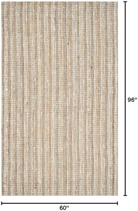 SAFAVIEH Natural Fiber Area Rug 5x8, Jute Knotted Grey & Natural NF447K - Image 2