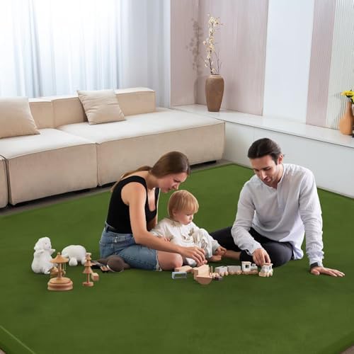 Baby Play Mat for Floor Nursery Muscle Area Rug Playroom Rug 65"x50" Elastic Foam 1.3" Thick Crawling Mat for Babies,Toddlers, Infants(Moss Green) - Image 3