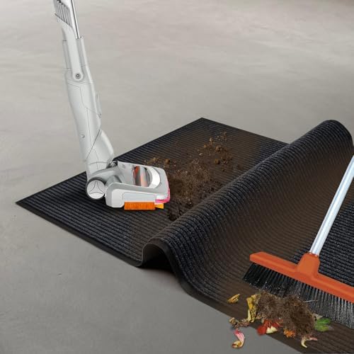 Durable Rubber Door Mat - Heavy Duty, Indoor/Outdoor, Easy Clean, Waterproof, Low-Profile Mat for Entry, Patio, Garage - Stylish (Charcoal, 10' x 3' (Mud Trapper)) - Image 6