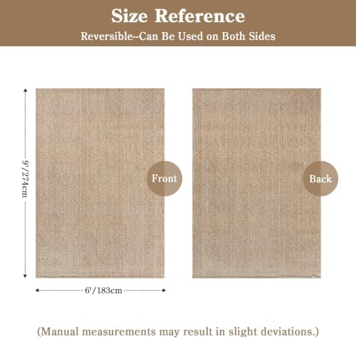 Collive Boho Rugs for Living Room 6x9 Tan, Washable Large Area Rug Braided Woven Cotton Bedrom Rug, Modern Floor Carpet Door Rugs for Nursery Room Office, Outdoor Rug for Patio Balcony Courtyard Decor - Image 2