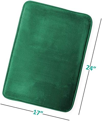 Clara Clark Bathroom Rugs, Velvet Memory Foam Bath Mat, Non-Slip, Machine Washable Bath Rugs - Dries Quickly, Ultra Soft Plush Bath Mats for Bathroom, 17 x 24, Hunter Green - Image 3