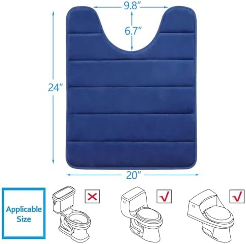 Buganda Memory Foam U-Shaped Toilet Rugs 24 x 20, Absorbent Bathroom mat - Image 2