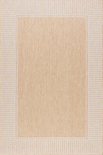 nuLOOM Asha Tan Bordered Power Loomed Indoor/Outdoor Area Rug, 5' x 8' - Image 3