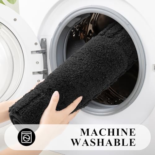 Pauwer Bathroom Rugs Sets 3 Piece, Microfiber Bath Mat Set, Black - Image 6