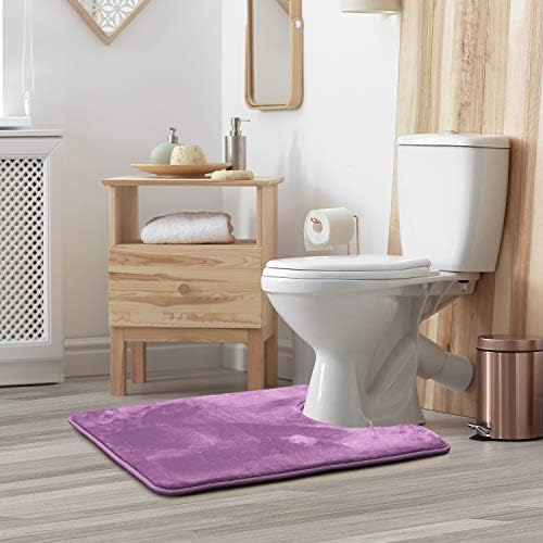 Clara Clark Bathroom Rugs, Velvet Memory Foam Bath Mat, Non-Slip, Machine Washable Bath Rugs - Dries Quickly, Ultra Soft Plush Bath Mats for Bathroom, 20 x 24, Lavender Dream - Image 2