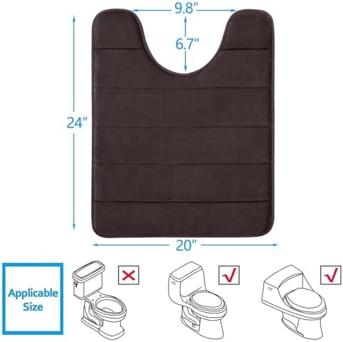 Buganda Memory Foam U-Shaped Toilet Rugs 24 x 20, Absorbent Bathroom mat - Image 2