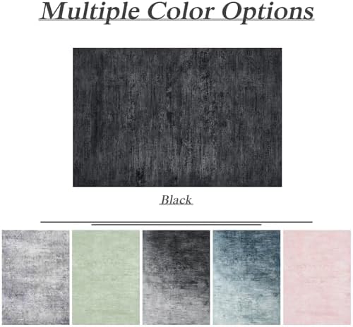 6x9 Washable Area Rug, Black Solid Area Rugs for Living Room & Bedroom - Image 6