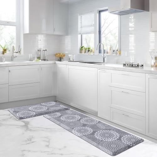 LuxStep Kitchen Mats for Floor,0.47 inch Thicker Cushioned Rug Anti-Fatigue Mats for Kitchen Decor Accessories,Waterproof Non-Slip Mats and Rugs Set for Office,Laundry 17.3"×29"+17.3"×47",Grey - Image 4