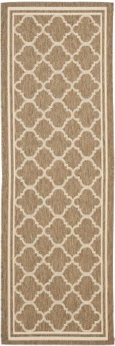 SAFAVIEH Washable Rug Outdoor Courtyard Collection - 2'3" x 14' Runner, Brown & Bone, Non-Shedding & Easy Cleaning, Ideal for Patio, Entryway, Mudroom, Hallway, Kitchen (CY6918-242) - Image 2