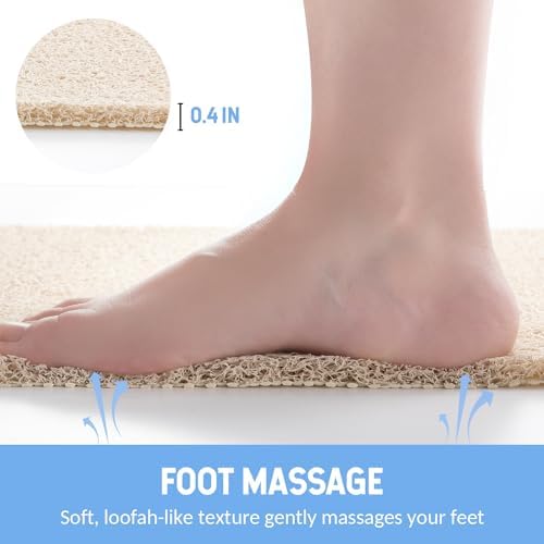 Hargiis Non-Slip Bathtub Mat, Anti Slip Shower Mat, Fast Drying Bathtub Mats, Foot Scrubber Mat, Anti Slip Mat for Tub, Floor, Bathroom, Kitchen, Home, Hotel (Beige 40"×28") - Image 5