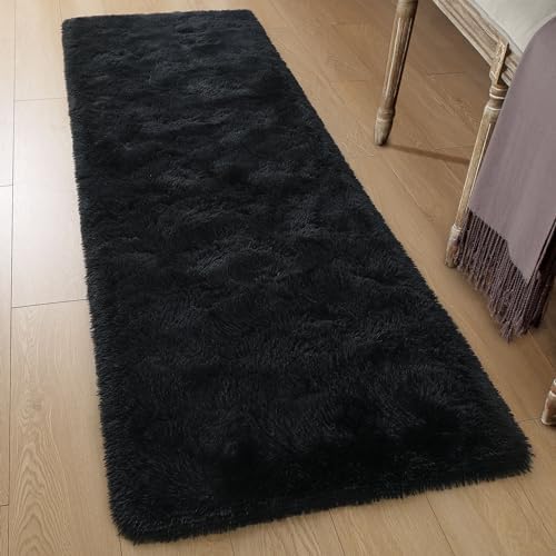 Tepook Black Soft Runner Rugs for Bedroom 2x6 ft with Rubber Backing - Image 3