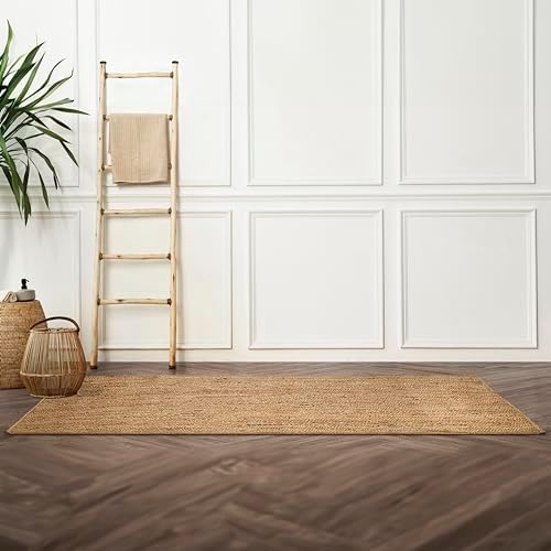 Hausattire Jute Braided Woven Kitchen Runner 2x6 Feet - Natural by Hausattire
