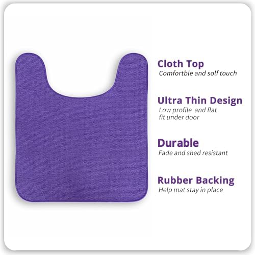 Bosap Toilet Rugs U Shaped Bathroom Rug,Machine Washable Non Slip Quick Dry Super Absorbent Ultra Thin Toilet Mats for Bathroom Toilet.Purple,1'8"x2'(20x24inch) - Image 2