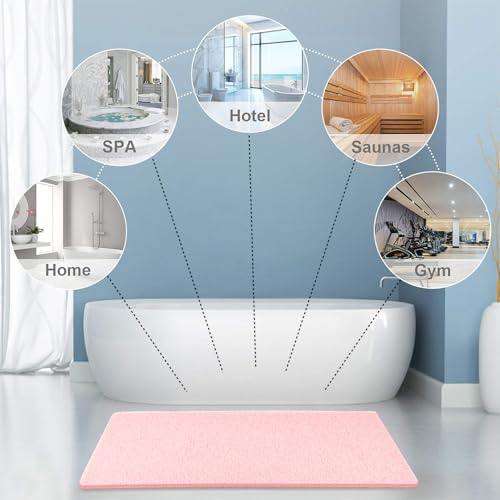 godehone Shower Mats Non Slip Without Suction Cups, PVC Loofah Bathroom Mats, Loofah Mats for Shower and Bathroom, Quick Drying, 23.6× 47.2 Inch, Pink - Image 5