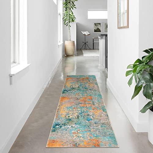 Lahome Modern Abstract Runner Rug - 2x7 Washable Hallway Rug Colorful Kitchen Carpet with Rubber Backing, Contemporary Soft Non Slip Indoor Floor Accent Mat for Bedroom Laundry Room Bathroom RV - Image 3