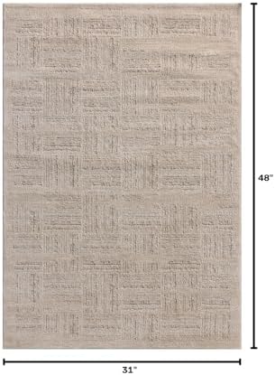 Loloi Amber Lewis Monty Collection MOT-01 Ivory/Taupe 2'-7" x 4', .50" Pile Height, Area Rug - Image 2