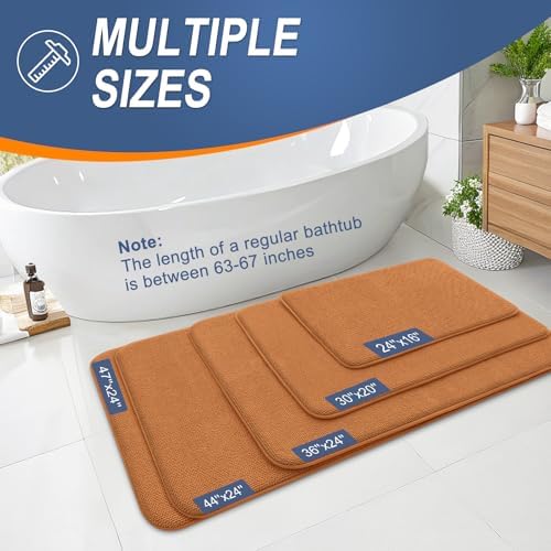 OLANLY Thick Memory Foam Bathroom Rugs 30x20, Soft Absorbent Bath Mat, Clay - Image 5