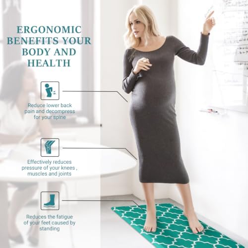 WISELIFE Kitchen Mats and Rugs Cushioned Anti-Fatigue, 17.3"x 39", Green - Image 6