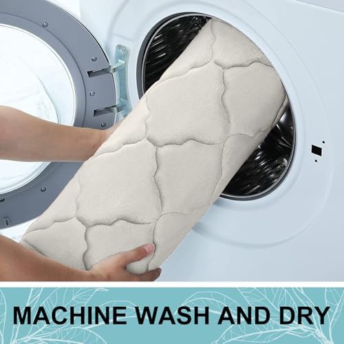OLANLY Memory Foam Bath Mat Rug 30x20, Ultra Soft Bathroom Rugs, Cream - Image 7