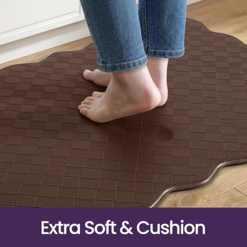 DEXI Kitchen Floor Mats Cushioned Anti Fatigue, 23x94 Runner Rugs Brown - Image 6