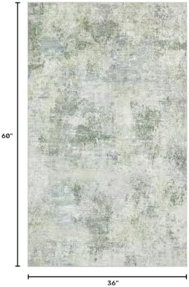 Tortania Area Rug Living Room Rugs - 3x5 Washable Soft Neutral Boho Moroccan Farmhouse Mat Indoor Floor Carpet for Bedroom Under Dining Table Home Office Decor - Sage Green - Image 2