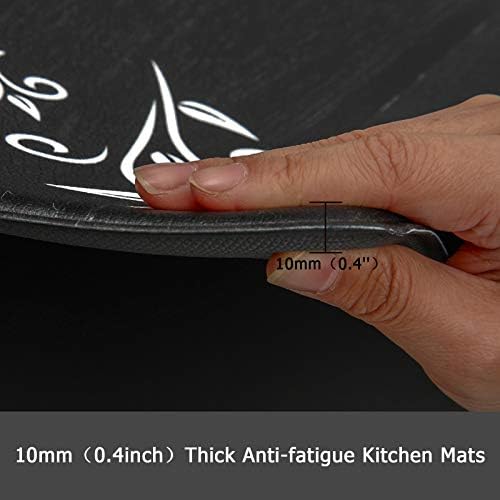 HEBE Anti Fatigue Kitchen Mat Set of 2, Cushioned Kitchen Mats for Floor - Image 2