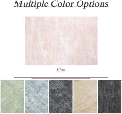 8x10 Washable Area Rug, Pink Solid Area Rugs for Living Room & Bedroom - Image 6