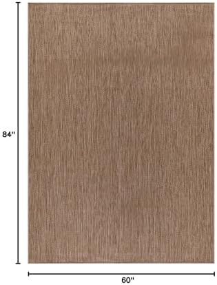 CAMILSON Outdoor Rug 5x7 Modern Area Rugs for Indoor and Outdoor Patios and Porches - Waterproof, Washable, Non-Shedding, Easy-to-Clean Outside Carpet (5 x 7, Solid - Jute) - Image 2
