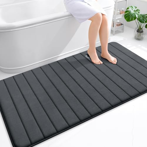 OLANLY Memory Foam Large Bath Mat 59x34, Super Soft Absorbent Bathroom Rugs by OLANLY