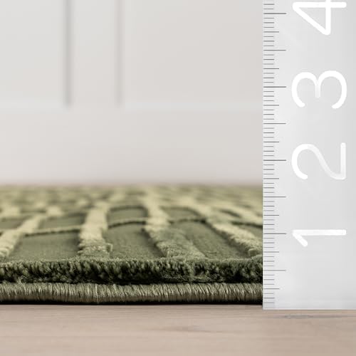 nuLOOM Kailani Green Geometric Washable Area Rug, 3' 3" x 5' - Image 2