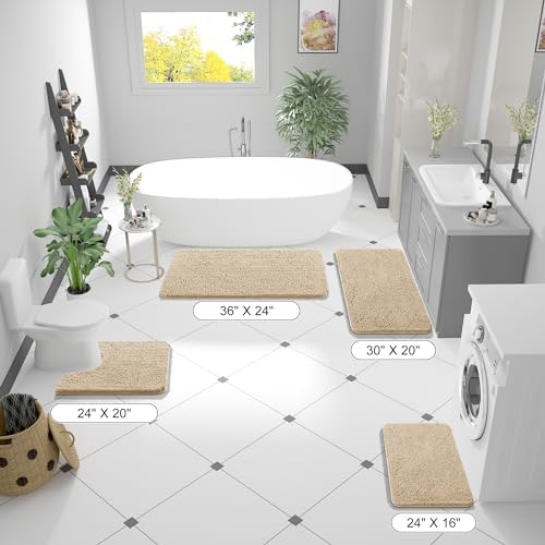 OLANLY Bathroom Rugs 36x24, Extra Soft Absorbent Chenille Bath Rugs - Image 2