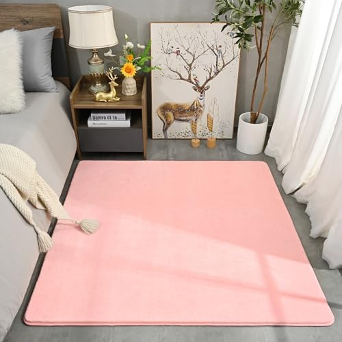 Amearea 4x4 Square Area Rugs for Bedroom Living Room, Pink Memory Foam Rug - Image 7