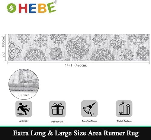 HEBE Hallway Runner Rug 2'8''x14', Washable Non Slip Kitchen Rug Runner - Image 2